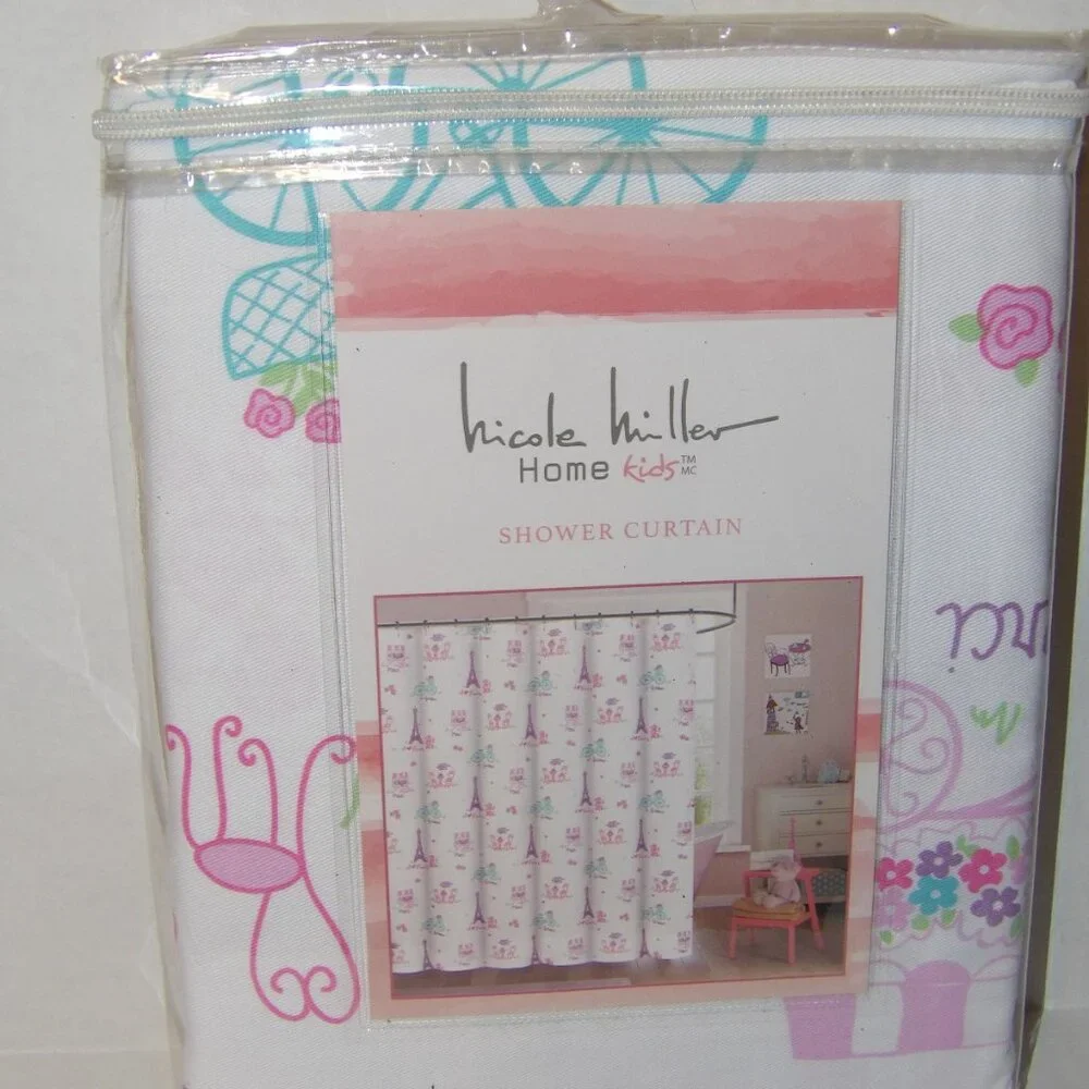 Nicole Miller Kids Shower Curtain I LOVE PARIS